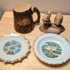 Oklahoma Keepsake Art Collection - Brown and Cream